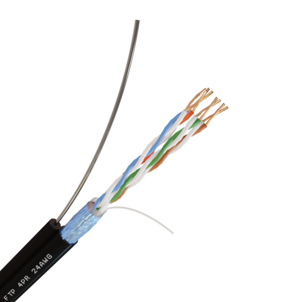 Кабель FTP data cable С ТРОСОМ CAT 5E 4PAIRS 24AWG outdoor
